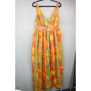 Ellen Weaver Sleeveless Tie-Dye Maxi Dress-Large-Empire Waist-Twisted Straps